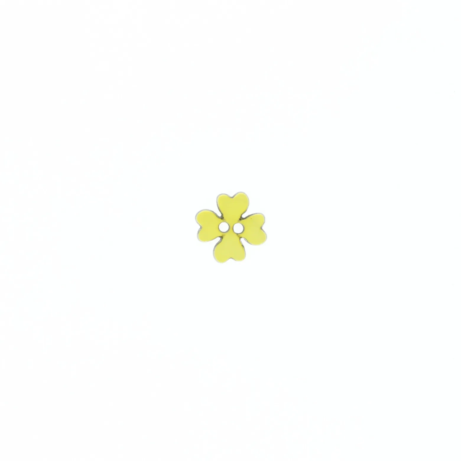 Bouton polyester Mini Trèfle 11mm - jaune