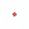 Bouton polyester Mini Trèfle 11mm - rouge