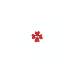 Bouton polyester Mini Trèfle 11mm - rouge