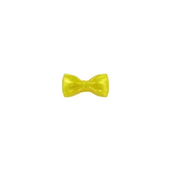 Bouton polyester noeud brillant jaune