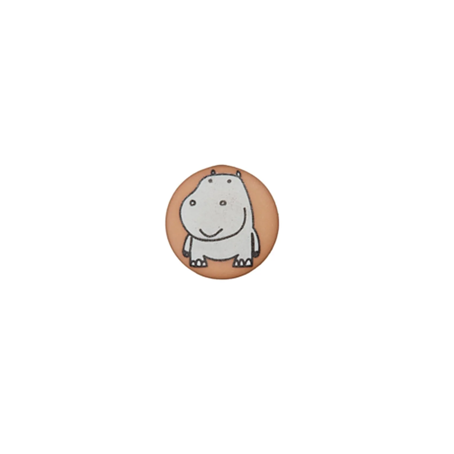 Bouton polyester Petit hippo- taupe