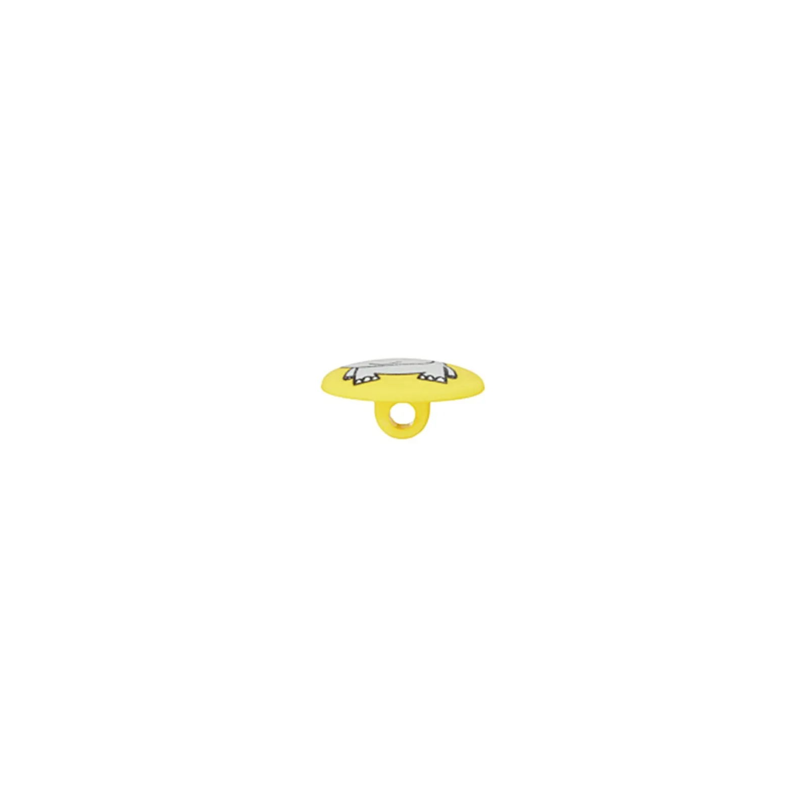 Bouton polyester Petit hippo- jaune