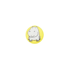 Bouton polyester Petit hippo- jaune