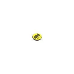 Bouton polyester rond Tête de Pirate - jaune
