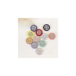 Bouton polyester Shiny 10 mm - corail