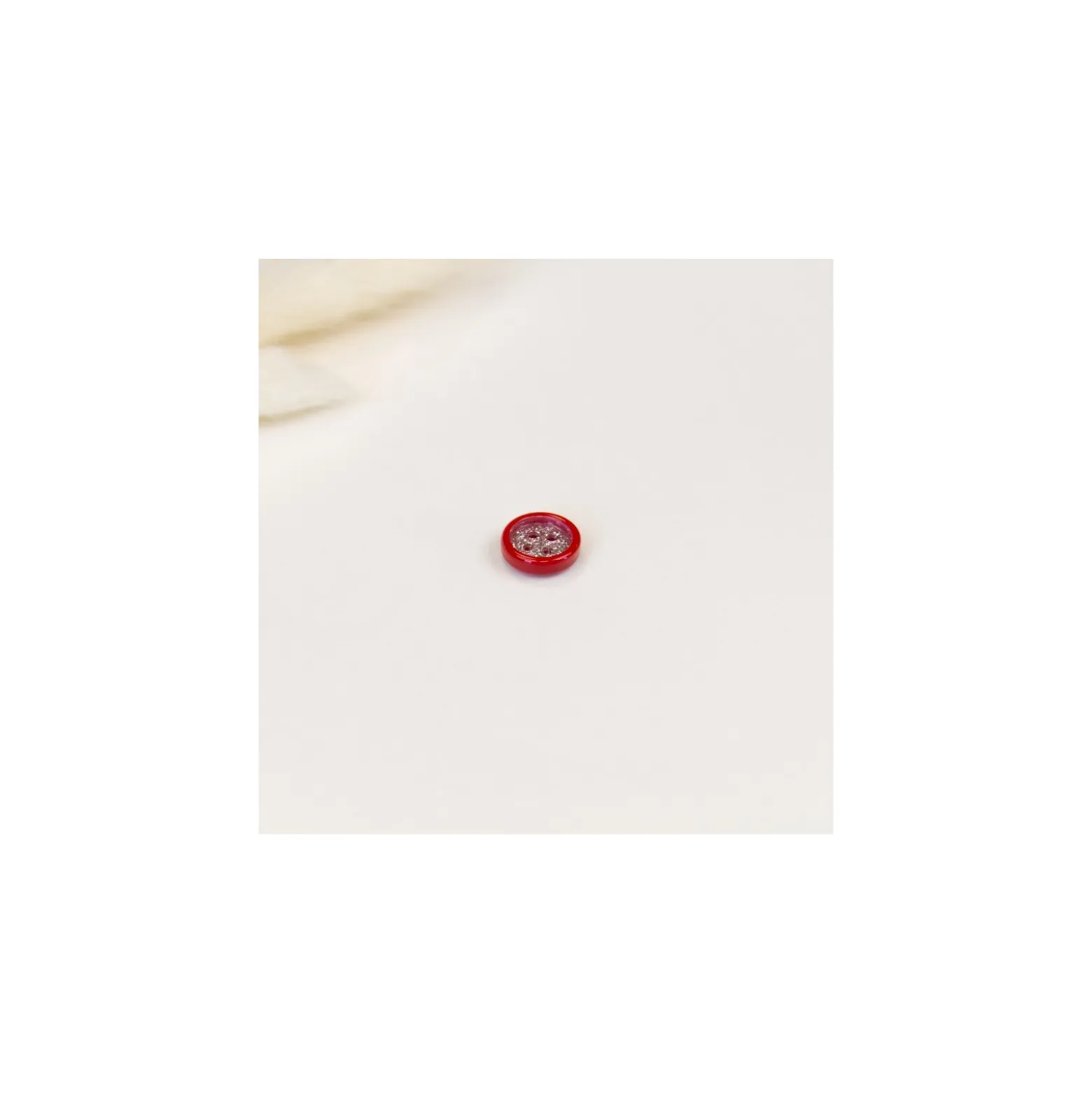 Bouton polyester Shiny 10 mm - rouge