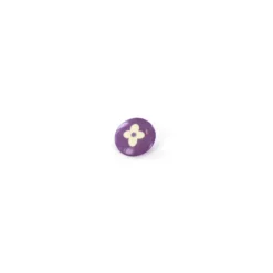 Bouton polyester Tante Emafleur rond lavande