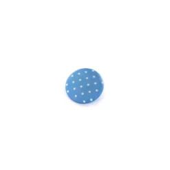Bouton polyester Tante Ema rond mini pois bleu