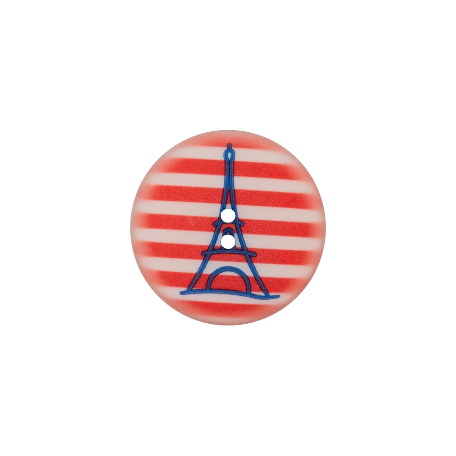 Bouton Polyester Tour Eiffel 28 mm - Rouge