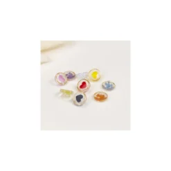 Bouton polyester Vicky love 11 mm - jaune
