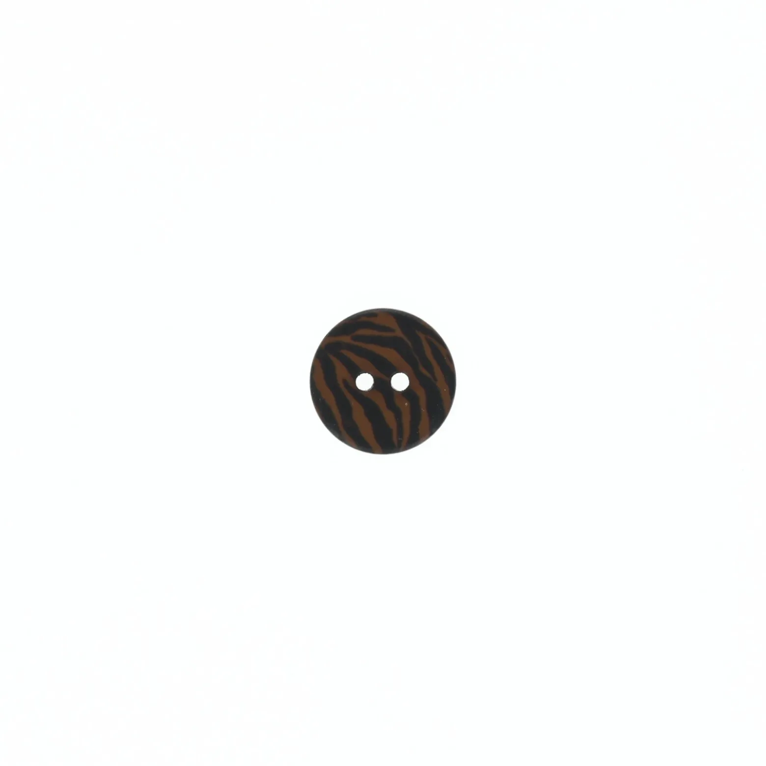 Bouton polyester Zebrastic 14mm - chocolat