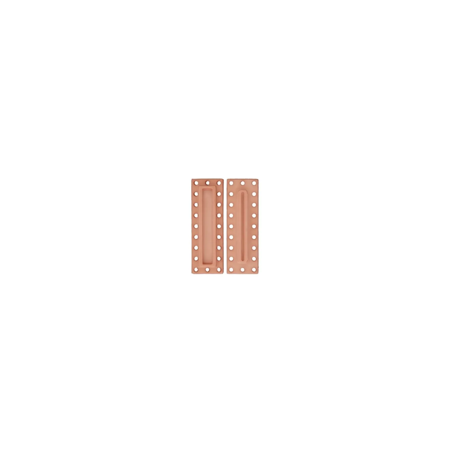 Bouton pression à coudre Rectangulaire - terracotta