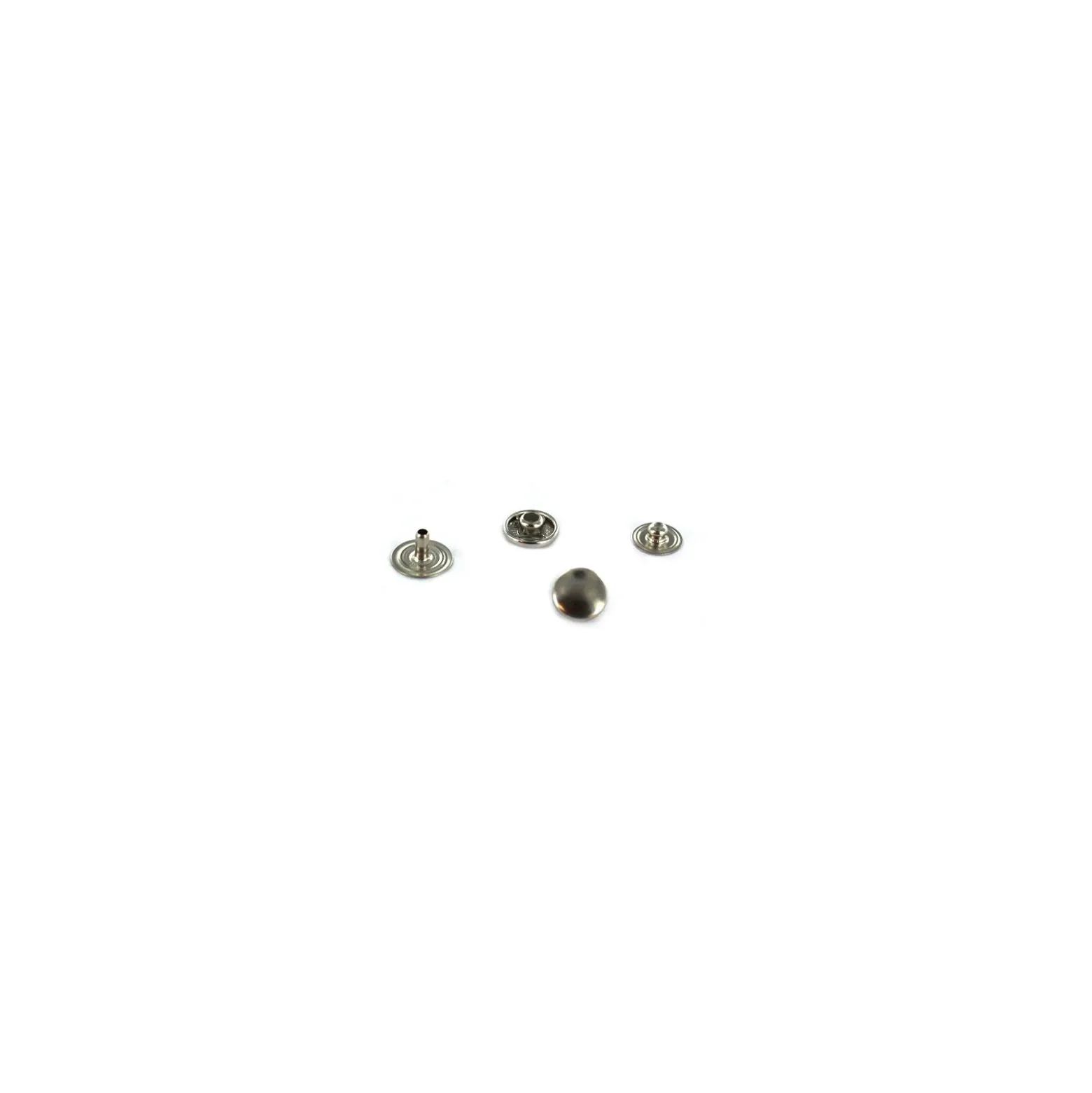 Bouton pression nickelé avec calotte - 8,8/9,3 mm