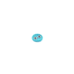 Bouton recouvert à petits pois turquoise