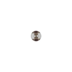 Bouton rond grand vichy marron
