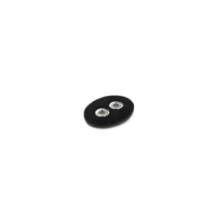 Bouton similicuir 2 trous renfort métal - noir