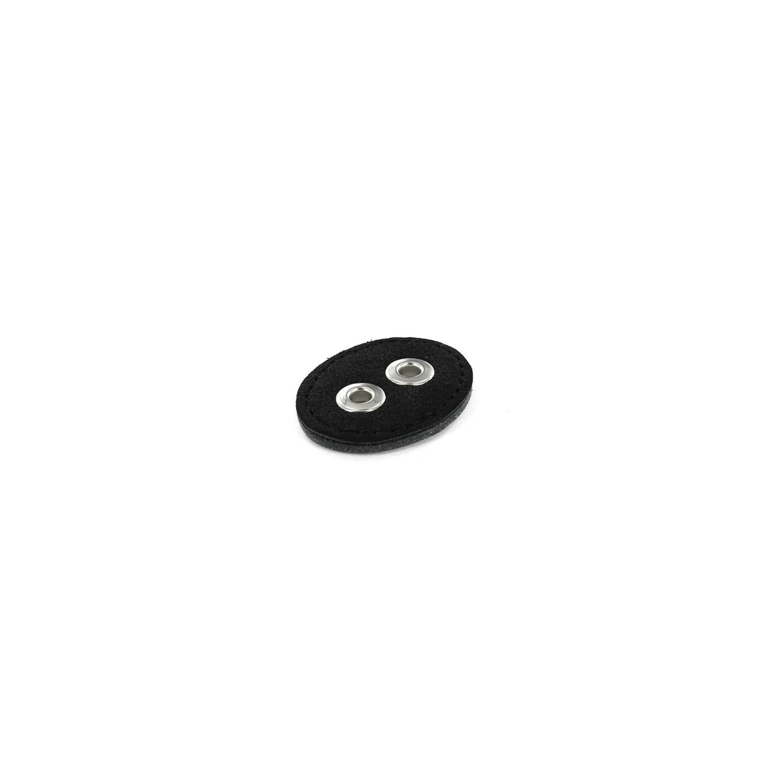 Bouton similicuir 2 trous renfort métal - noir