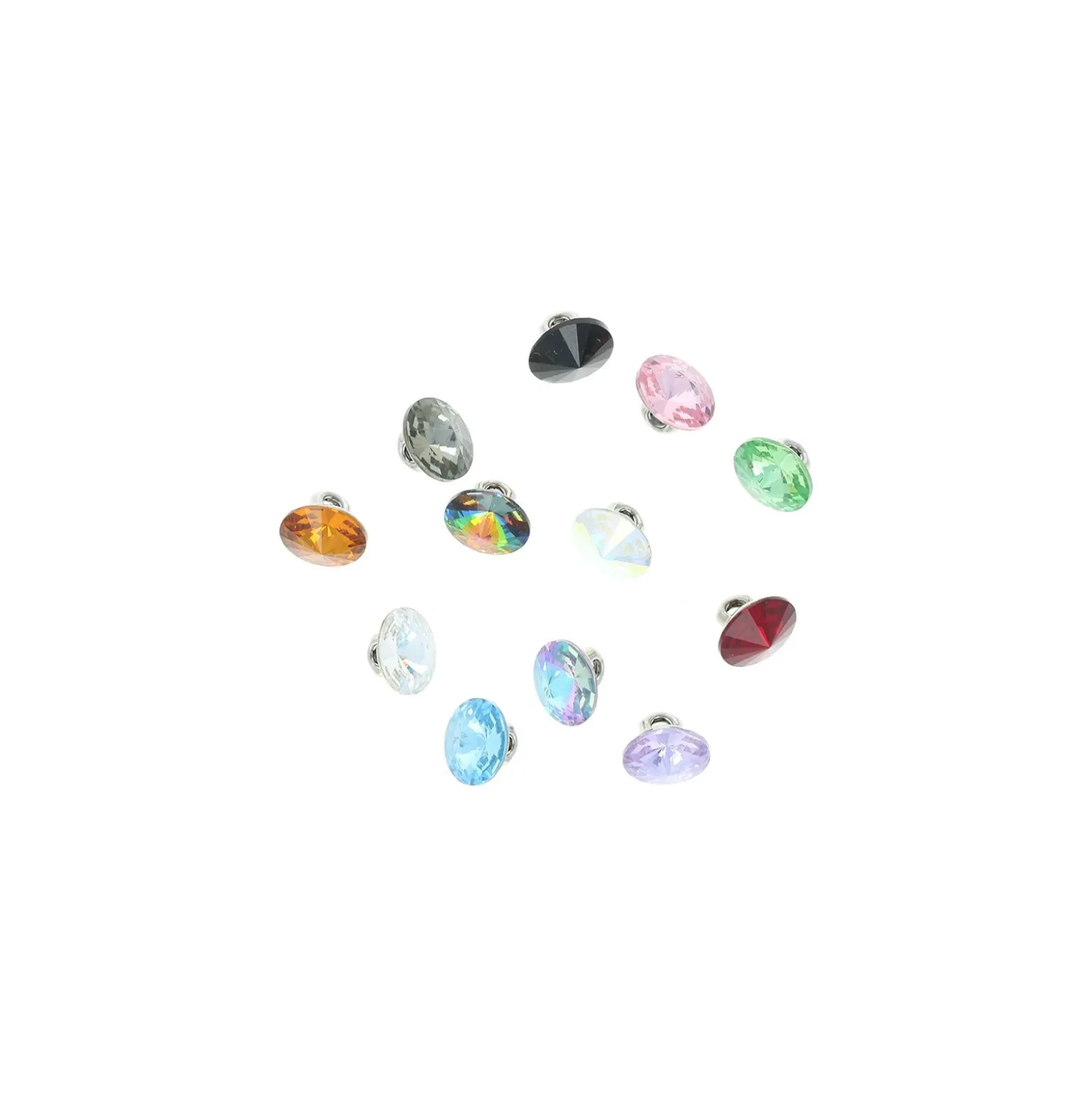 Bouton strass Nyla - gris