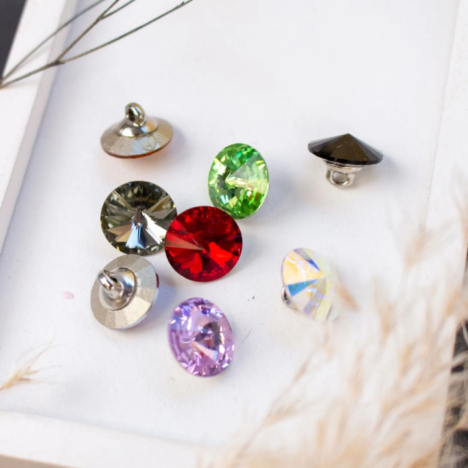 Bouton strass Nyla - violet