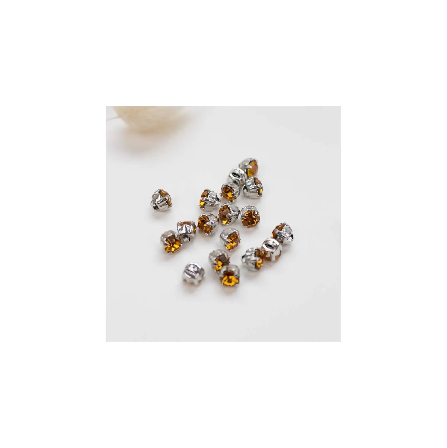 Bouton strass Sweet angels 7mm - orange