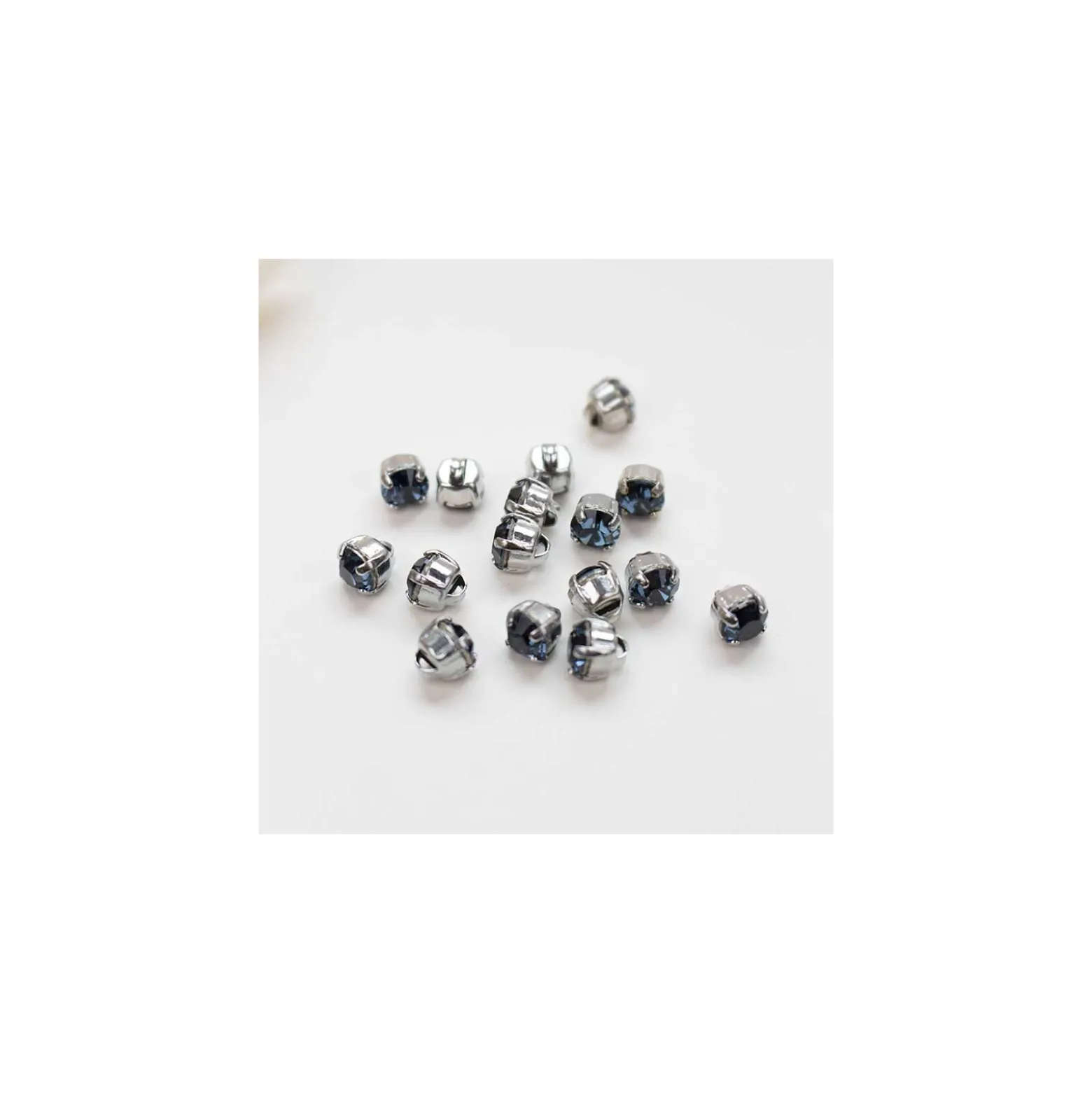 Bouton strass Sweet angels 7mm - bleu