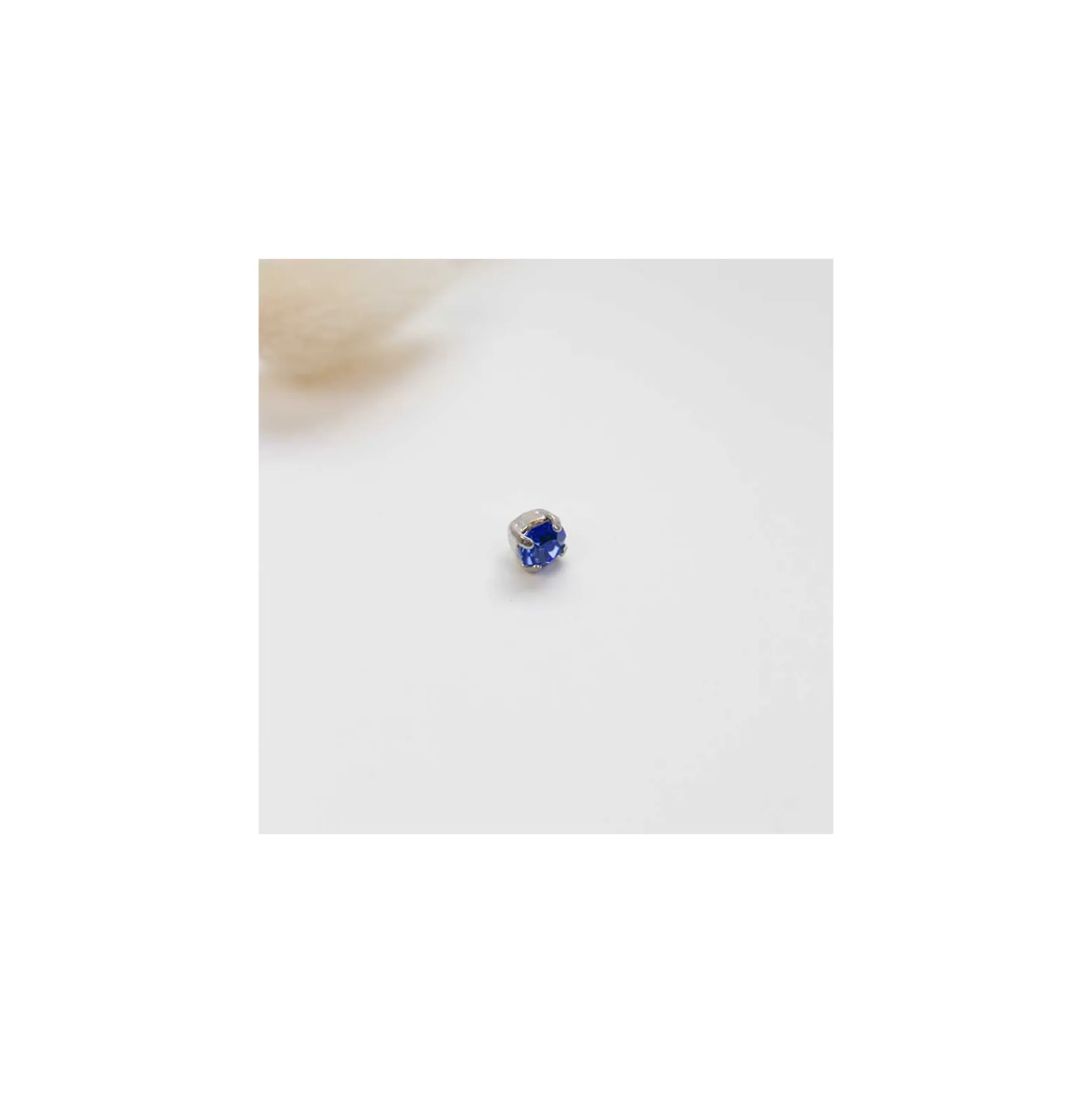 Bouton strass Sweet angels 7mm - bleu saphir