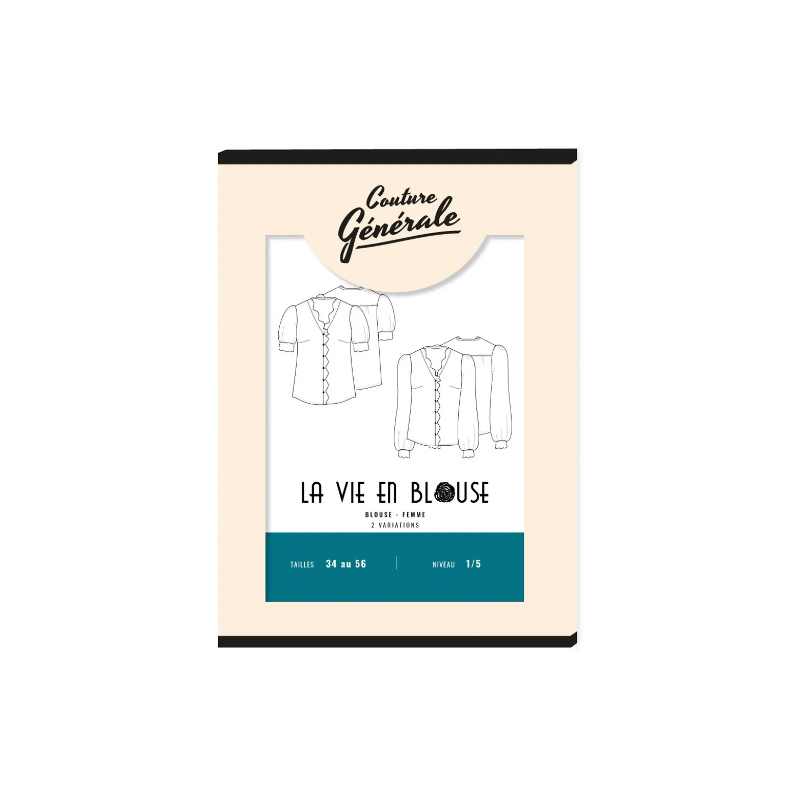 Box couture blouse festonnée - La vie en blouse - sarcelle