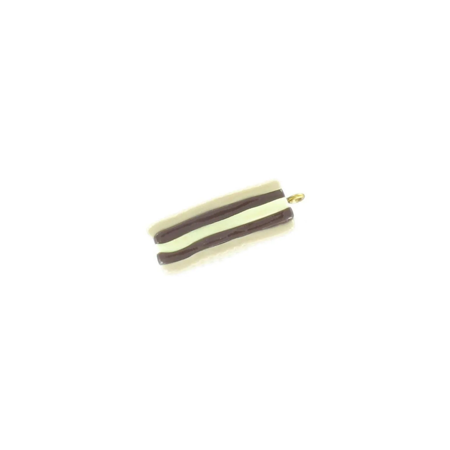 Breloque Fimo gaufrette choco vanille