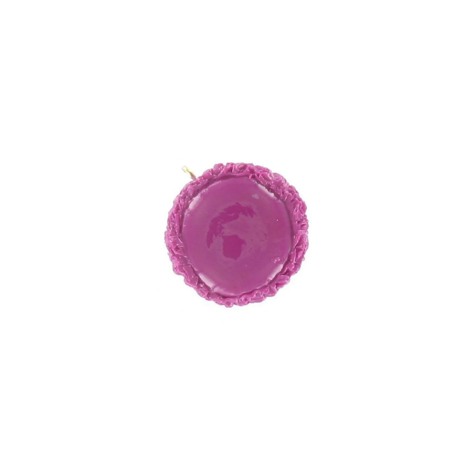 Breloque Fimo macaron framboise