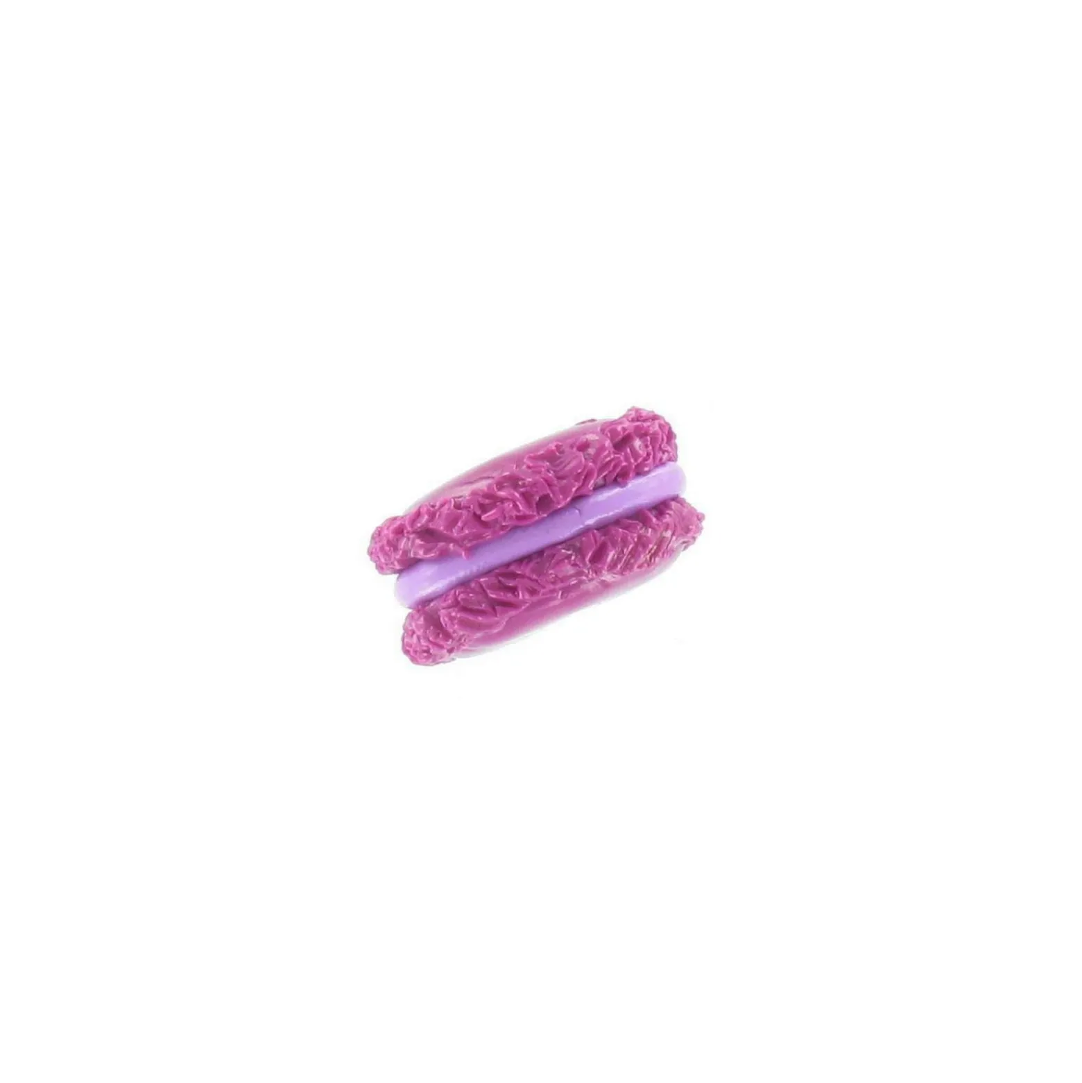 Breloque Fimo macaron framboise