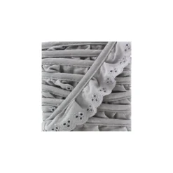 Broderie anglaise froncée 35mm - gris clair