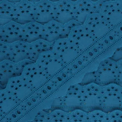 Broderie Anglaise passe-ruban Esmée 60 mm - bleu canard