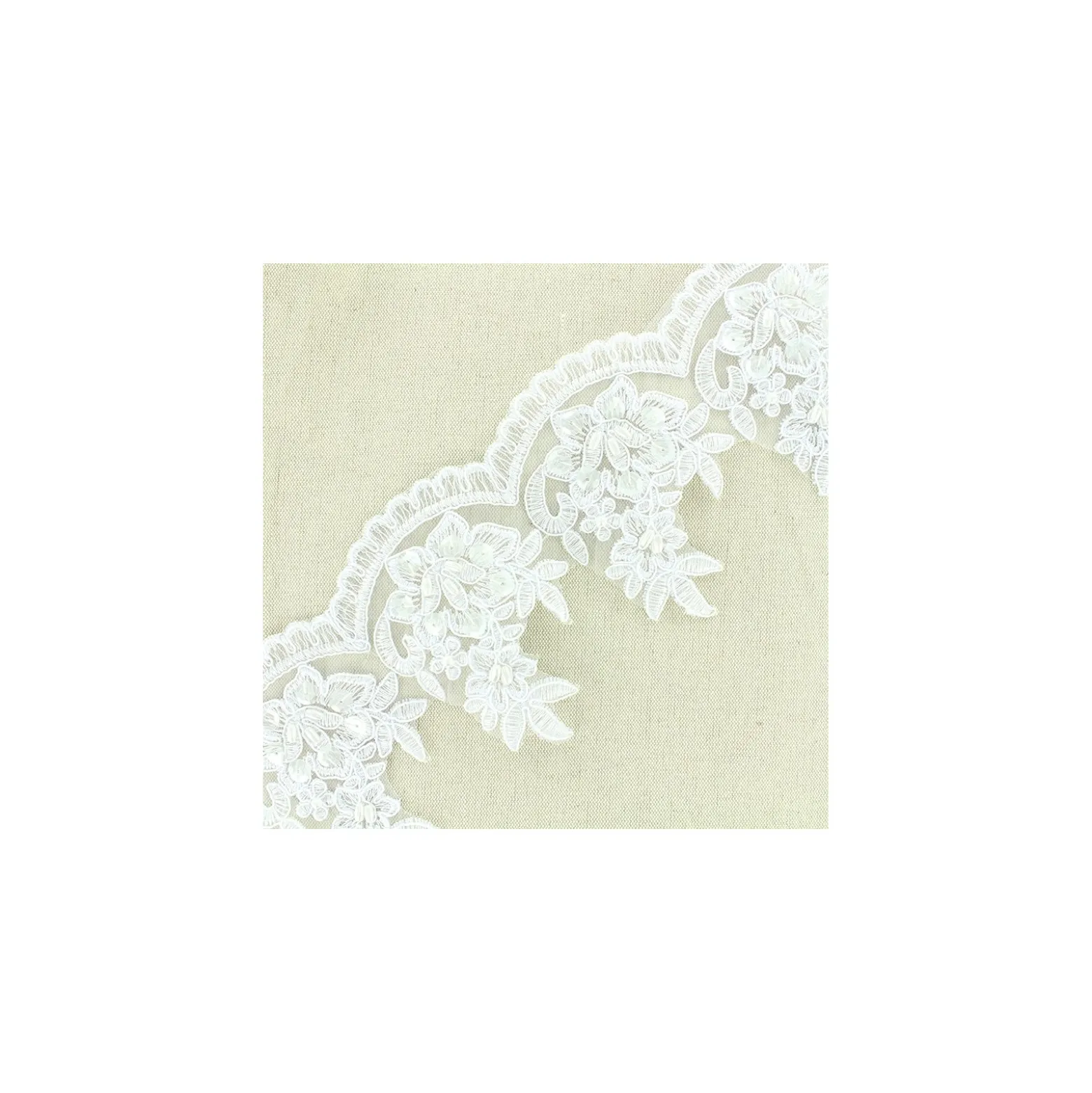 Broderie perles Deluxe - blanc x 50cm