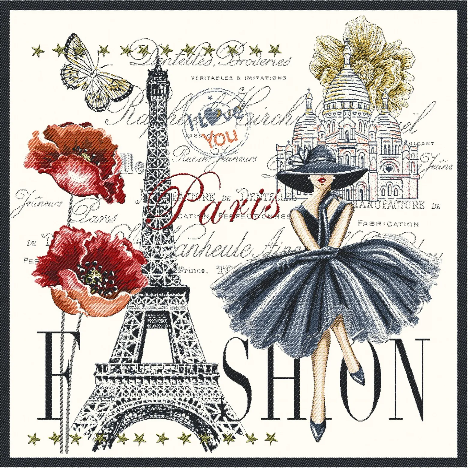 Carré Jacquard Adele - blanc