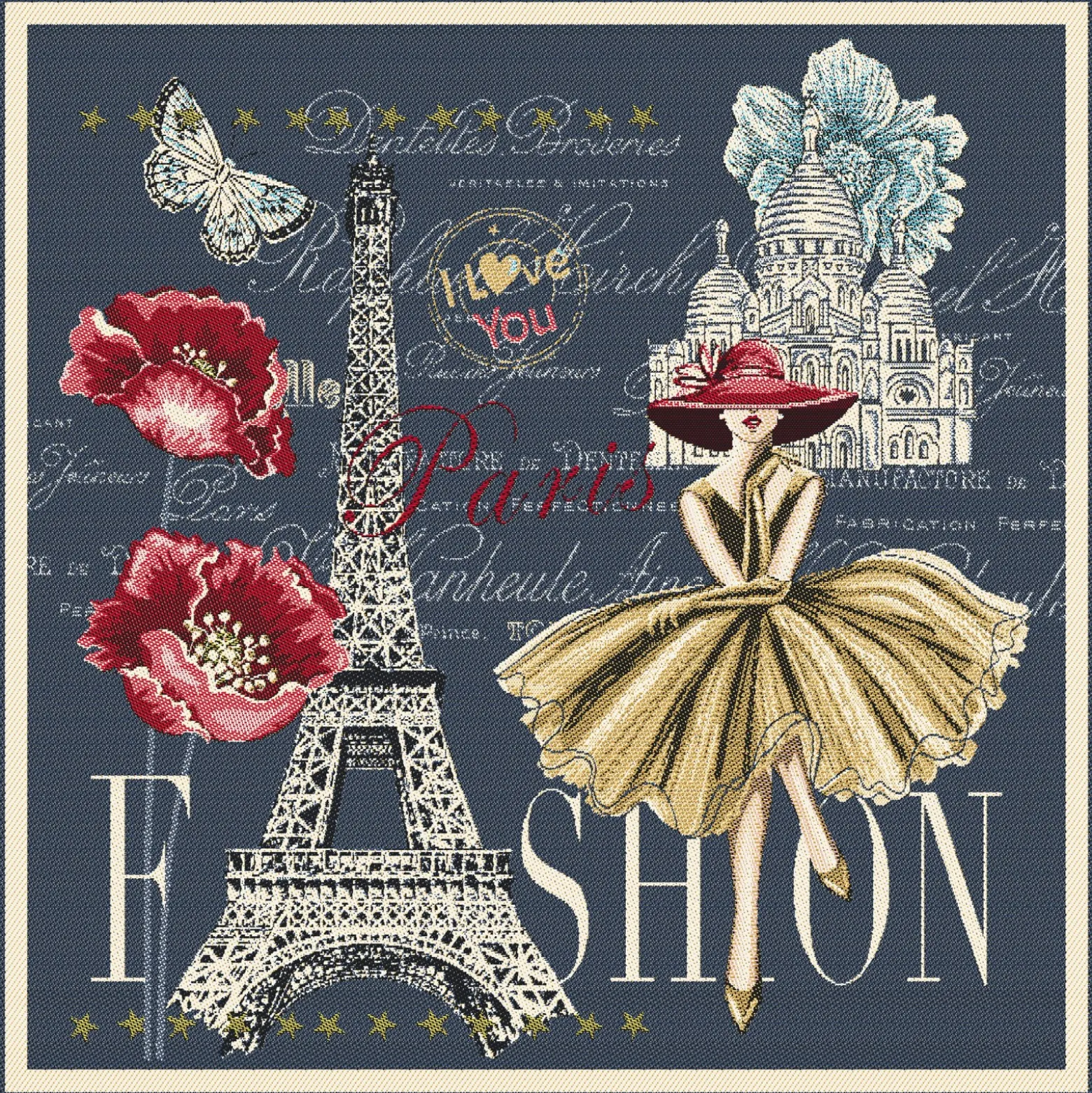 Carré Jacquard Adele - bleu nuit
