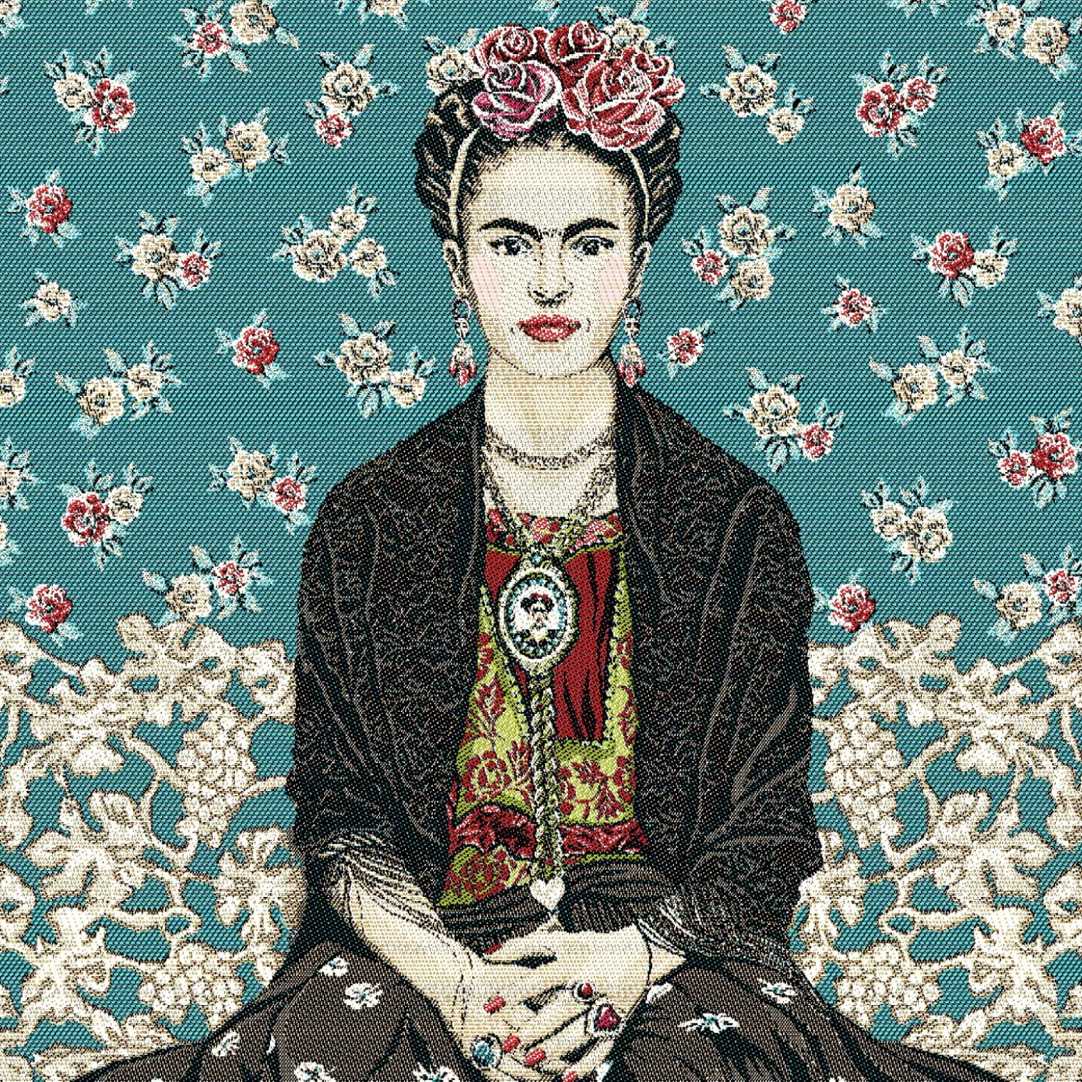 Carré Jacquard Frida kahlo - Bleu