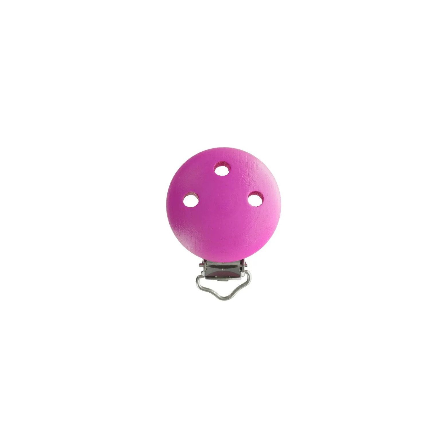 Clip attache tétine bois - fuchsia