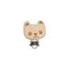 Clip attache tétine bois - ours