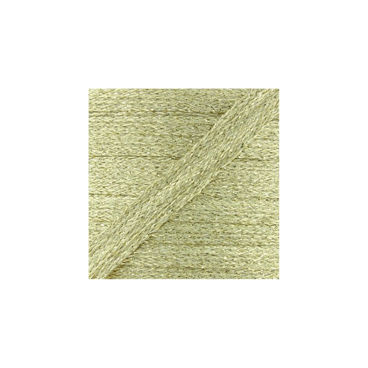 Cordon plat tressé lurex - or clair