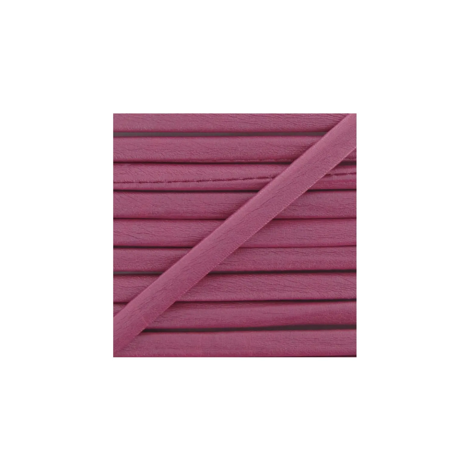 Cordon simili cuir métallisé rose