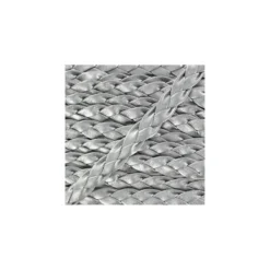 Cordon simili cuir tressé plat argent brillant