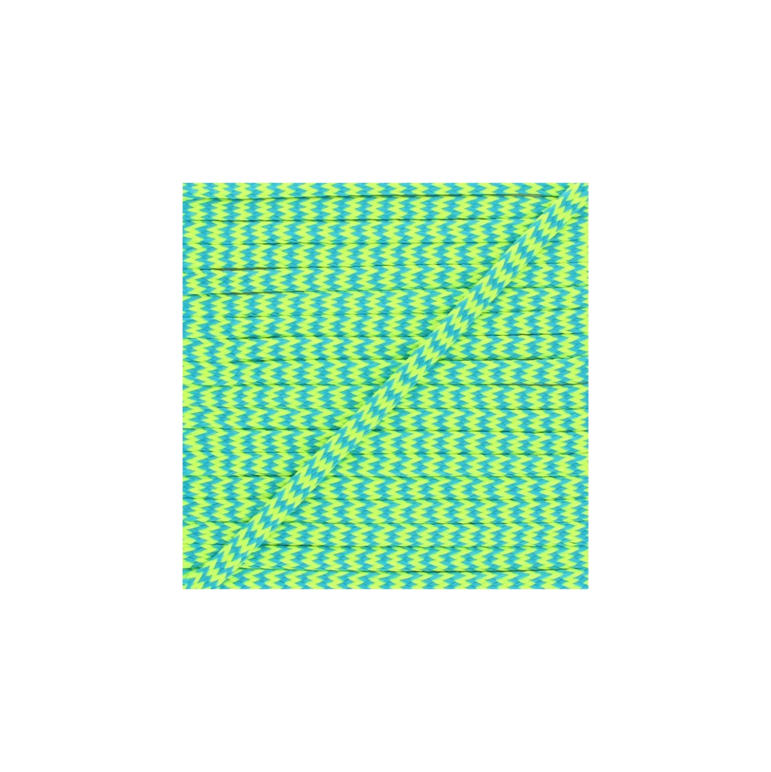 Cordon Tressé Zig zag 8 mm - Jaune/Bleu