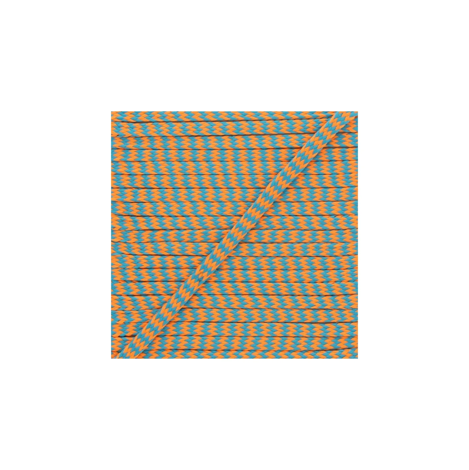 Cordon Tressé Zig zag 8 mm - Orange/Bleu