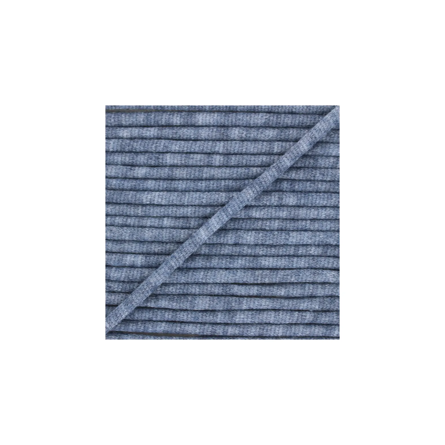 Cordon tricoté chiné 7 mm - bleu marine