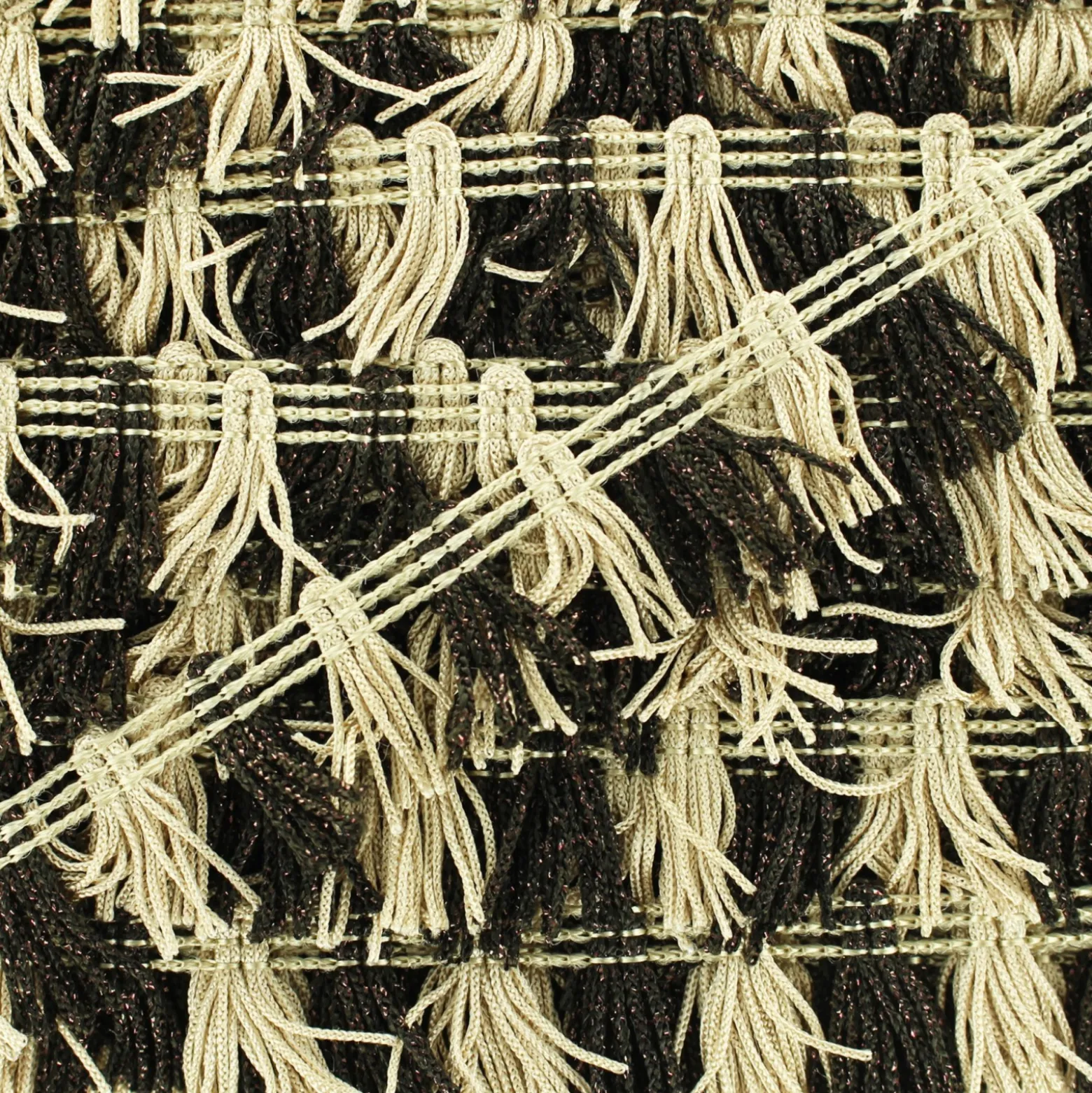 ♥ Coupon 240 cm ♥ Galon Petits pompons à franges - beige/marron