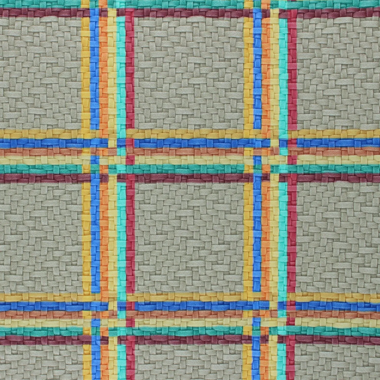 Coupon 100 cm x 140 cm Simili cuir tressé Kora - taupe