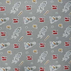 Coupon 100 cm x 110 cm Tissu coton Camelot Fabrics Tom and Jerry Foes forever Tom - gris