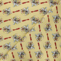 Coupon 100 cm x 110 cm Tissu coton Camelot Fabrics Tom and Jerry together - jaune
