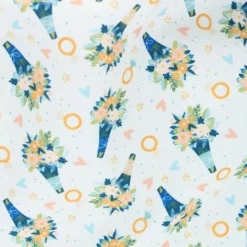 Coupon 100 cm x 110 cm Tissu coton Camelot Fabrics 4 ever - I do - blanc