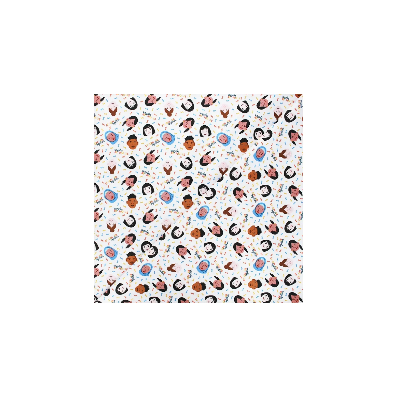 Coupon 100 cm x 110 cm Tissu coton Camelot Fabrics Stronger Together - blanc